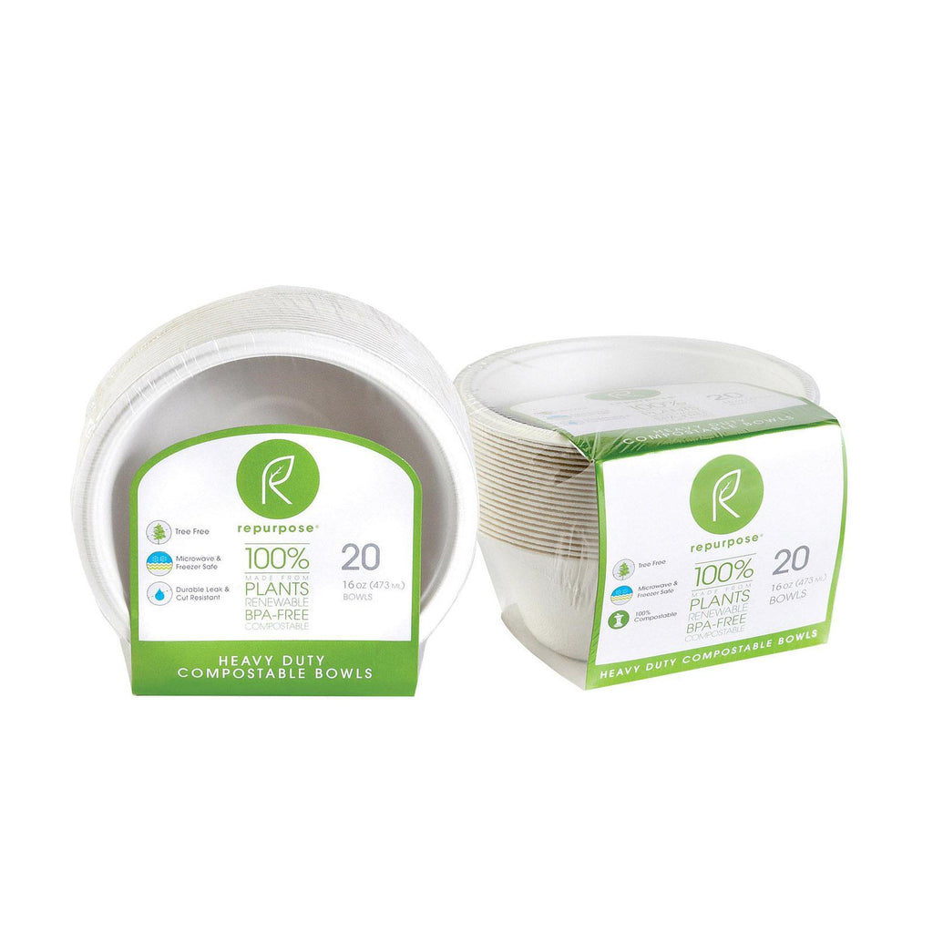 Repurpose Plant Based Bagasse Bowls - Case Of 12 - 20 Count