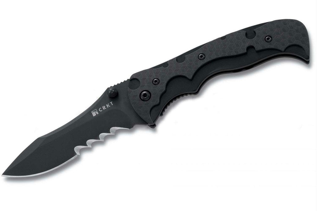 CRKT My Tighe Folder 3.62 Black Comboedge Black SS w GRN