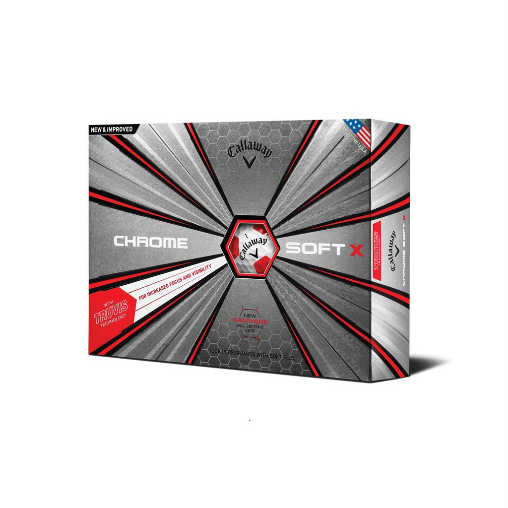 Callaway Chrome Soft X Truvis Golf Ball 12-Pack Red-White