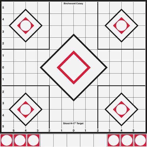 Birchwood Casey Shoot-N-C White-Blk 12in Sight-In Trgts 5pk