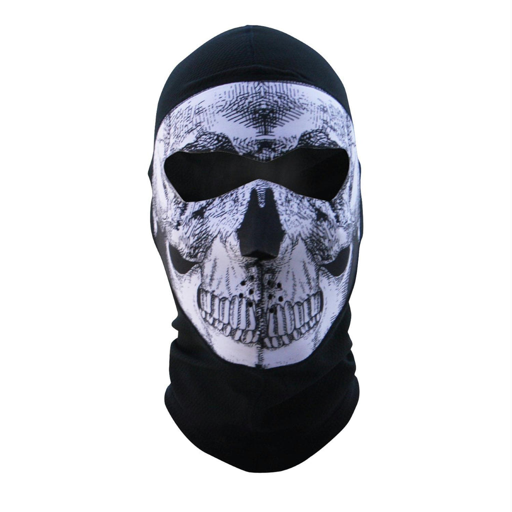 ZANheadgear Balaclava Extrm COOLMAX Full Mask B And W Skull