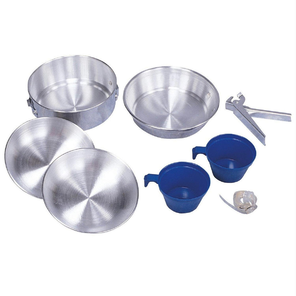 Stansport 8 Piece 2-Man Polished Aluminum Mess Kit