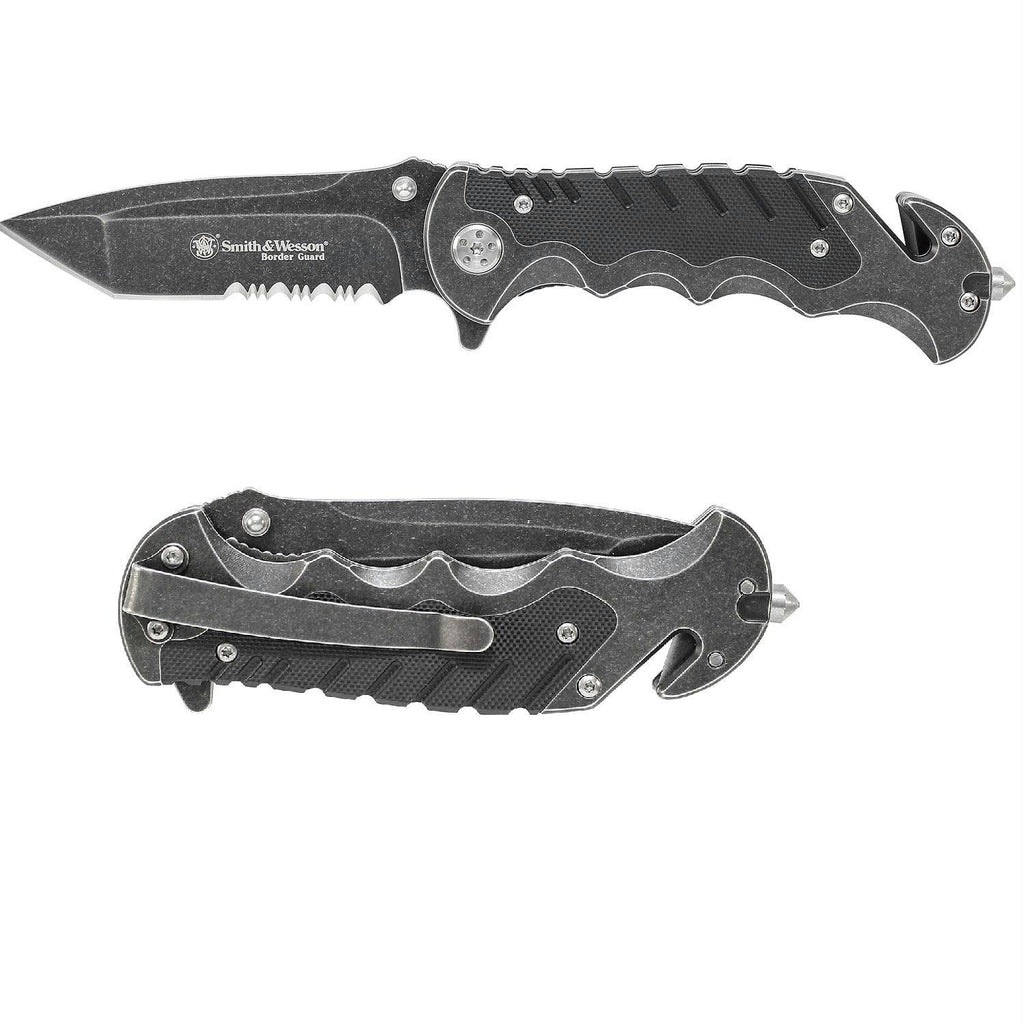 Smith & Wesson Border Grd Partially Serrated Tanto Knife