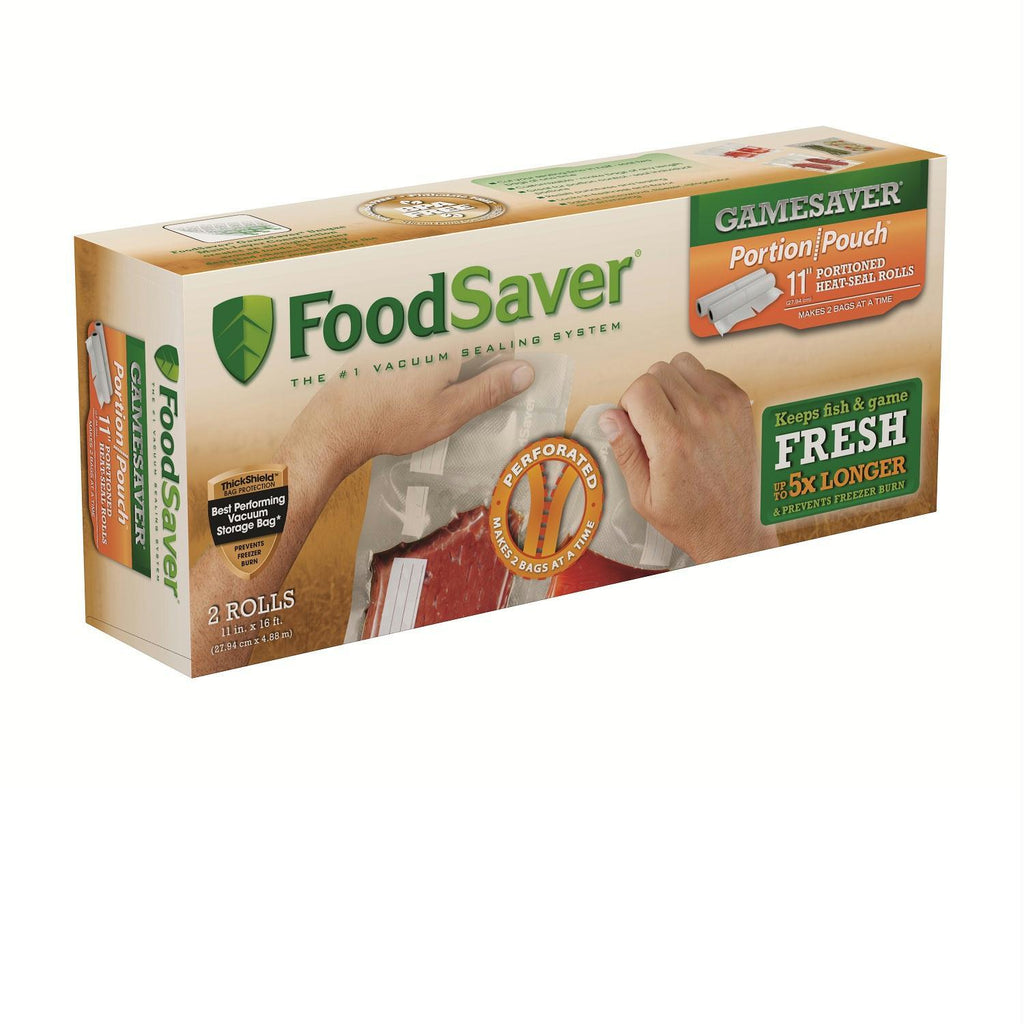 FoodSaver GameSaver 11inX16ft Portion Pouch Heat-Seal 2 Pack
