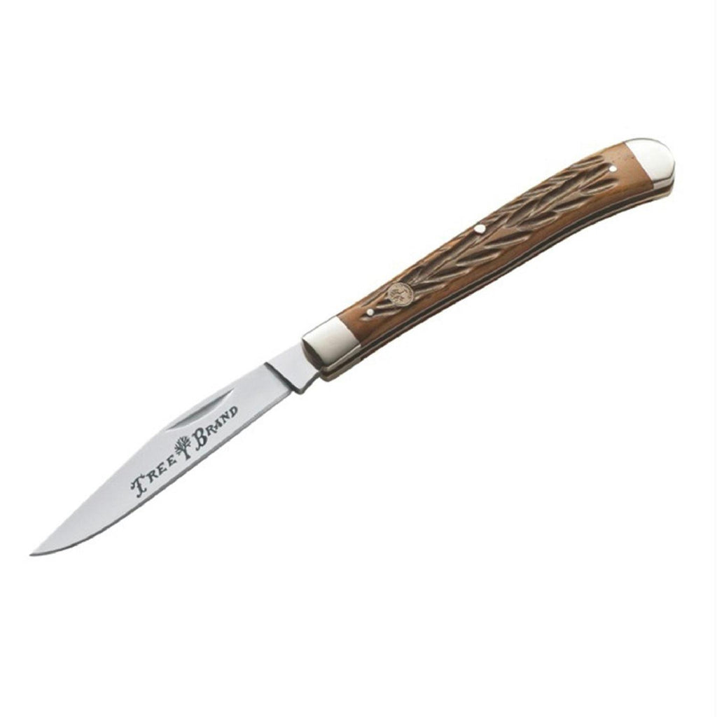 Boker 3.25in Single Blade Slim Line Trapper Brown Bone