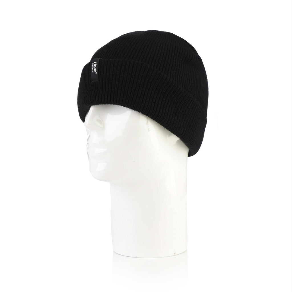 Grabber Heat Holders Mens Roll Up Toque-Black