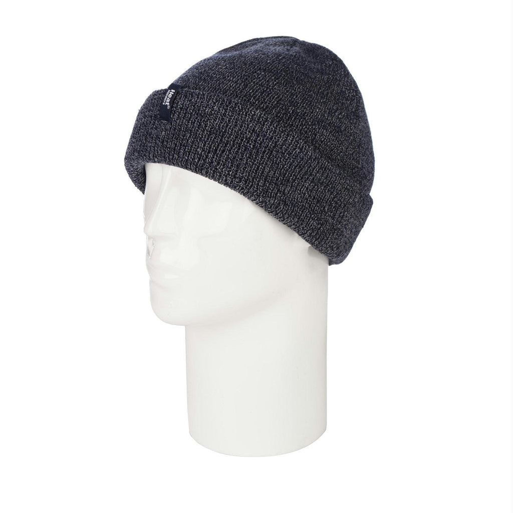 Grabber Heat Holders Mens Roll Up Toque-Navy