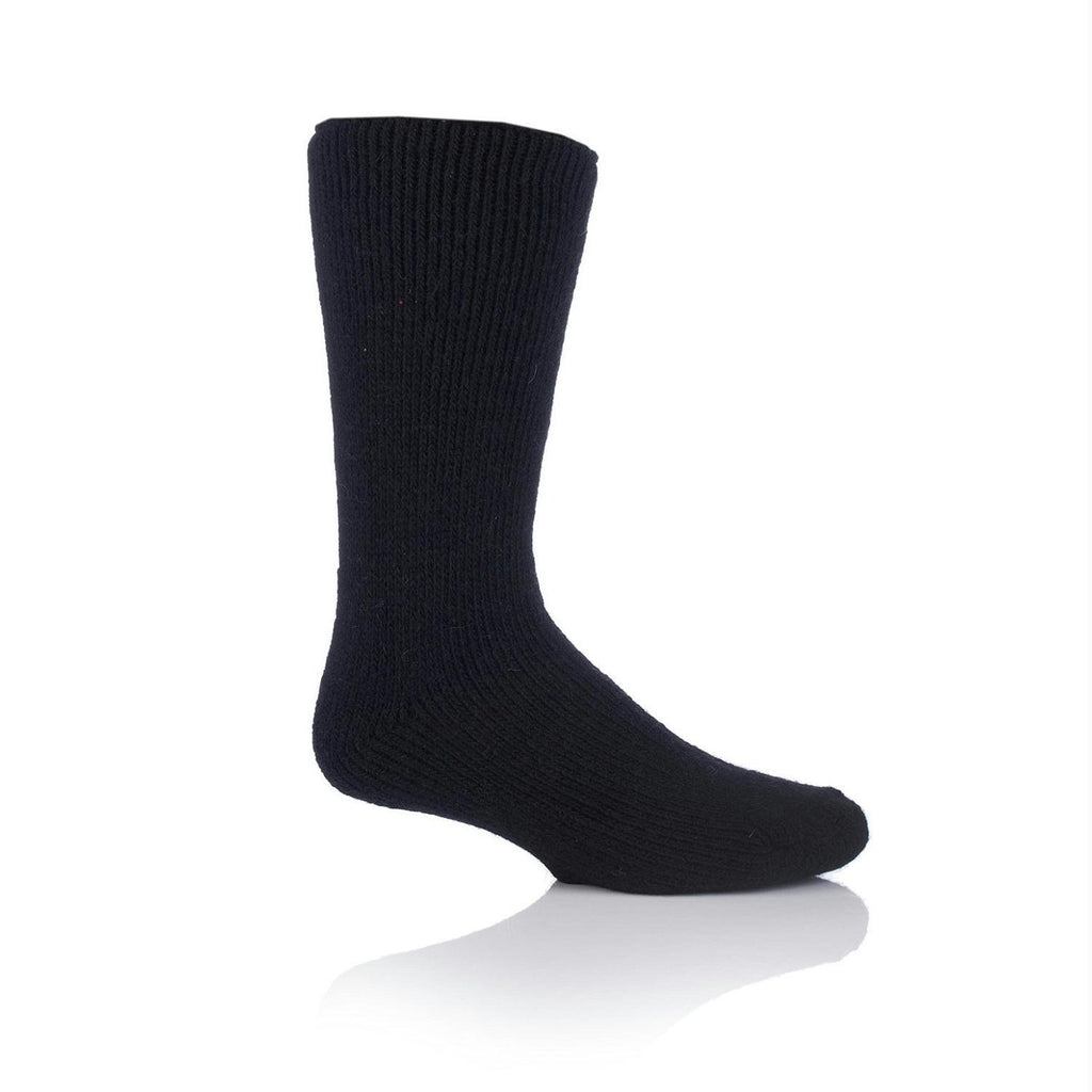 Grabber Heat Holders Mens Wool Crew Sock-Black