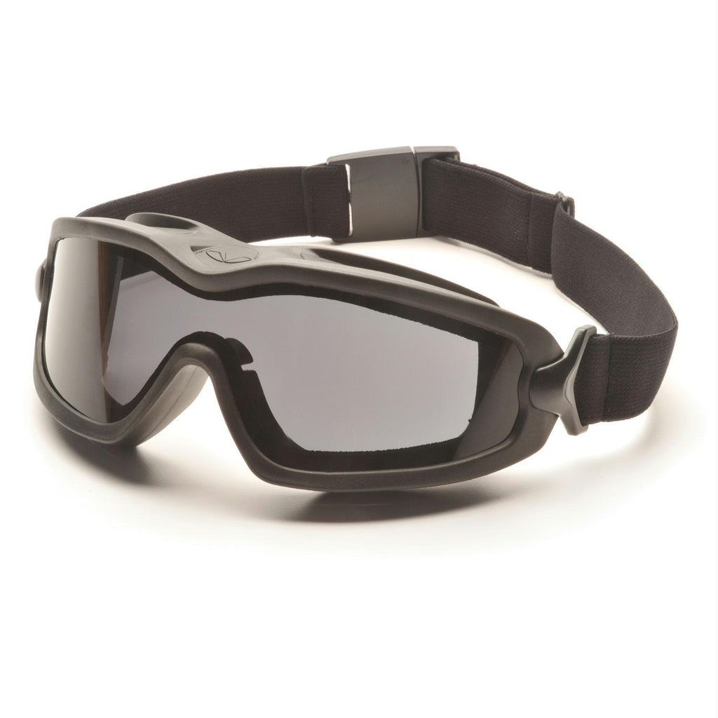 Pyramex V2G-Plus Goggles Black Strap-Gray Dual AF Lens