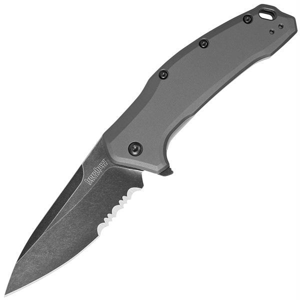 Kershaw Link Assisted 3.25 Blackwash Combo Gray Aluminum