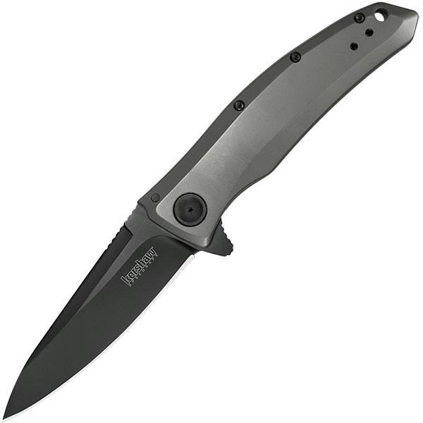 Kershaw Grid Assisted 3.75 Black Plainedge Silver Stainless