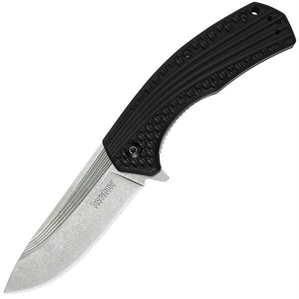 Kershaw Portal Assisted 3.375 Stonewash Plainedge Black GFN