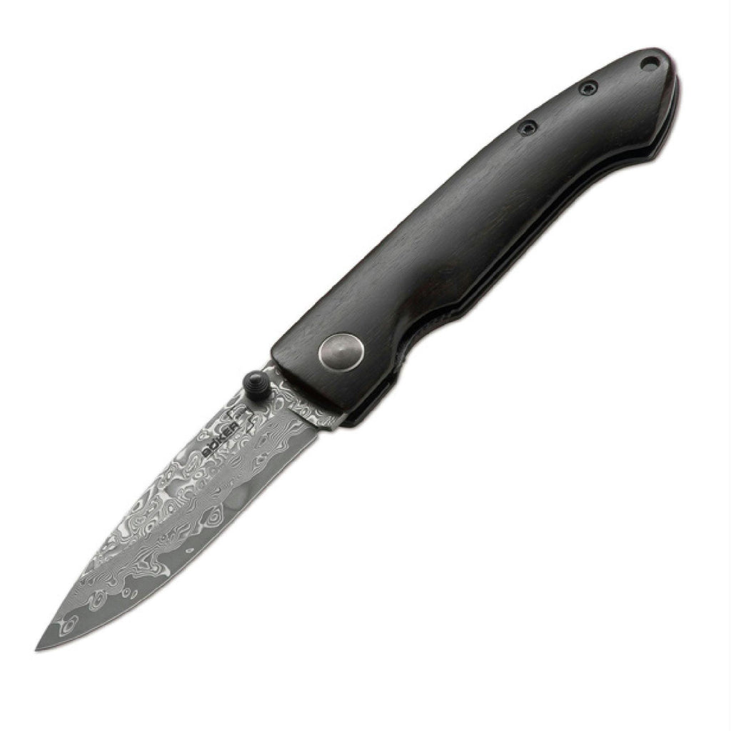 Boker Plus Damascus Gent II Plain Edge Knife 6.5 Inch