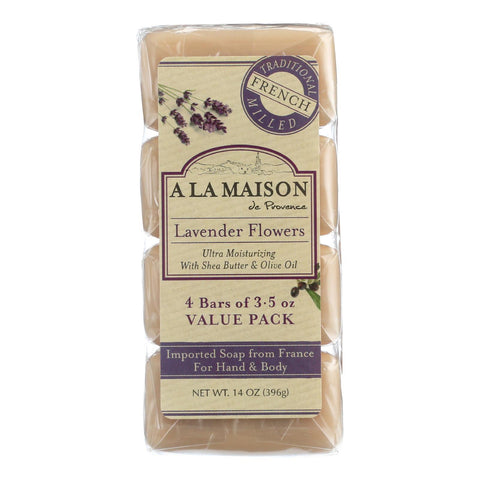 A La Maison Bar Soap - Lavender Flowers - Value 4 Pack