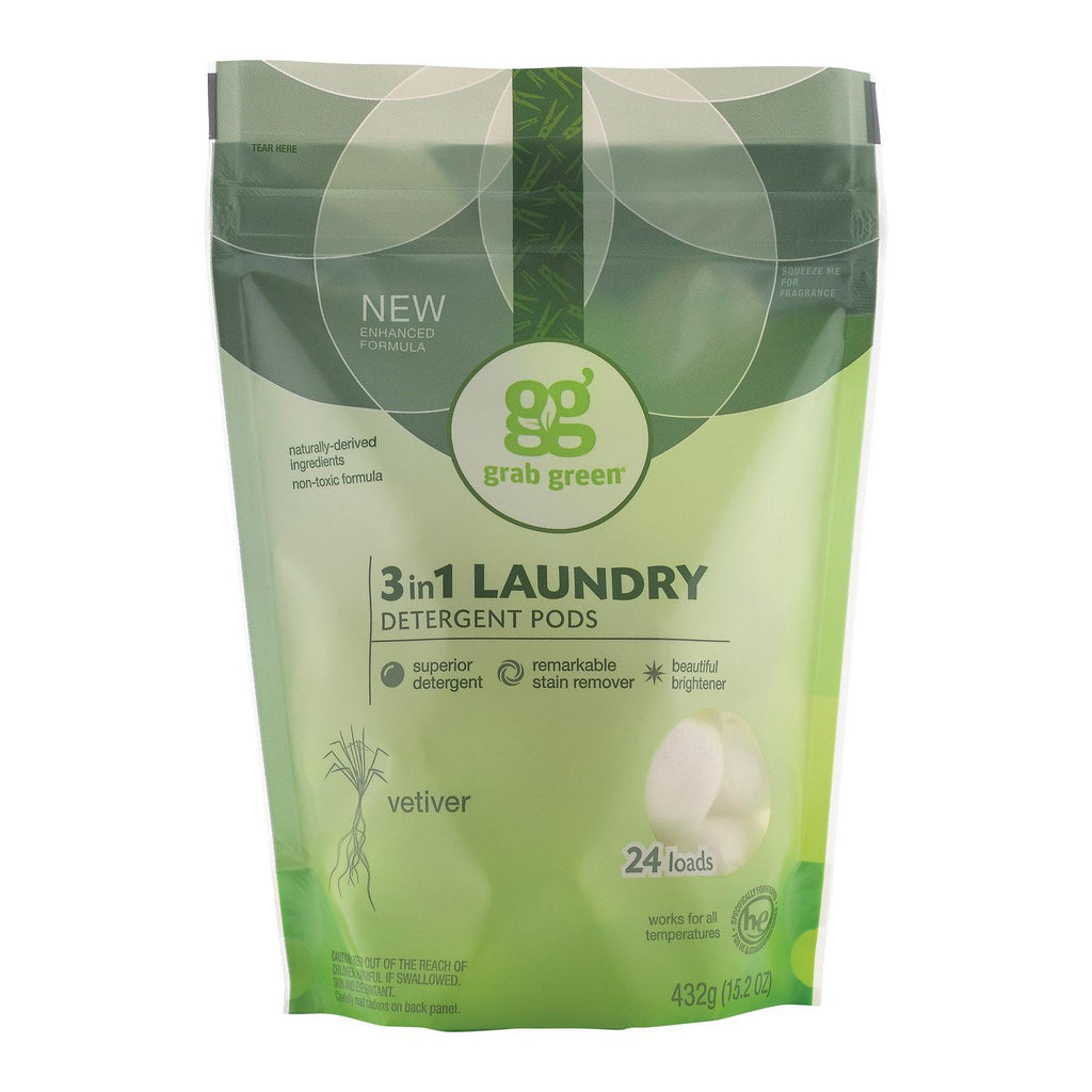 Grab Green Laundry Detergent - Vetiver - Case Of 6 - 24 Count