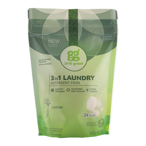 Grab Green Laundry Detergent - Vetiver - Case Of 6 - 24 Count