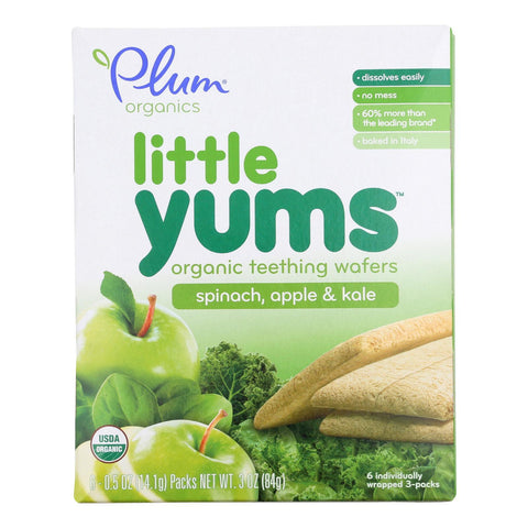 Plum Organics Little Yums - Spinach, Apple And Kale - Case Of 6 - 0.5 Oz.