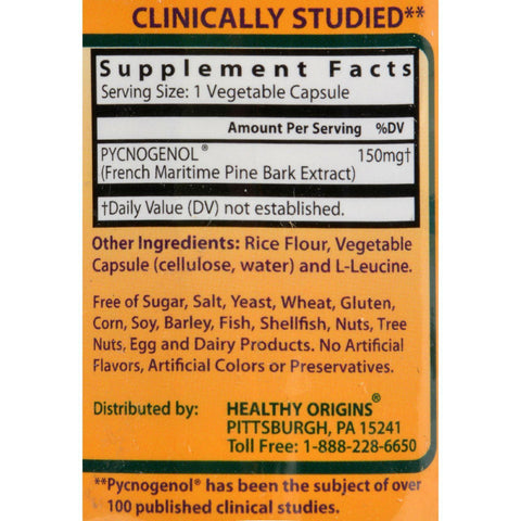 Healthy Origins Pycnogenol - 150 Mg - 60 Vegetarian Capsules