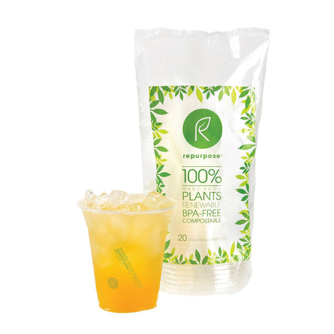 Repurpose Clear Compostable Cups - Case Of 12 - 20 Count