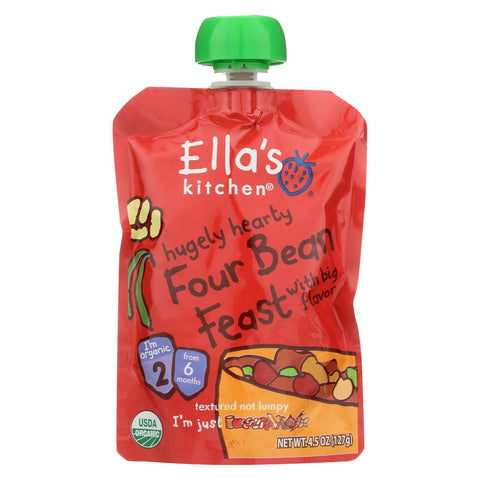 Ellas Kitchen Inc Baby Food - Organic - Four Bean - 2 - Case Of 12 - 4.5 Oz