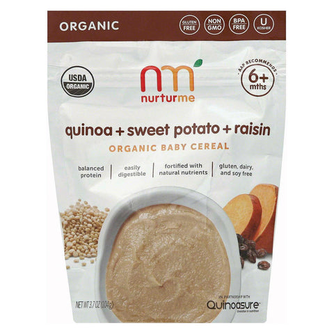 Nurturme Organic Cereal - Quinoa And Sweet Potato Raisin - Case Of 6 - 3.7 Oz.