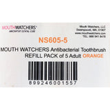 Mouth Watchers Toothbrush Refill - A B - Adult - Orange - 1 Count - Case Of 5
