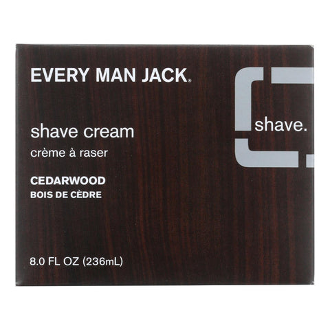 Every Man Jack Shave Cream - Premium Shave - Brush Or Brushless - Cedarwood - 8 Oz