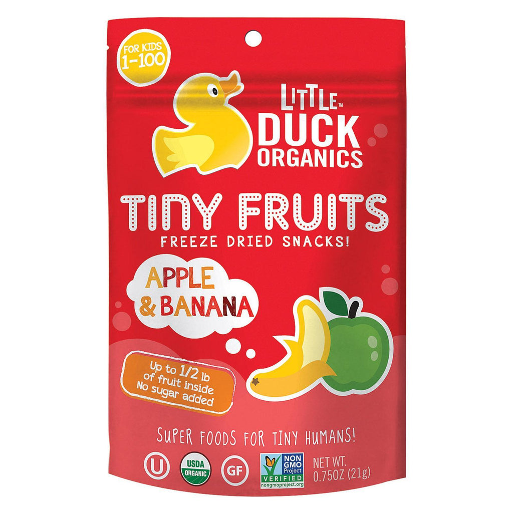 Little Duck Organics Freeze Dried Snacks - Apple And Banana - Case Of 6 - 0.75 Oz.