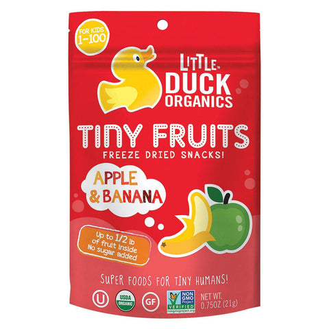 Little Duck Organics Freeze Dried Snacks - Apple And Banana - Case Of 6 - 0.75 Oz.