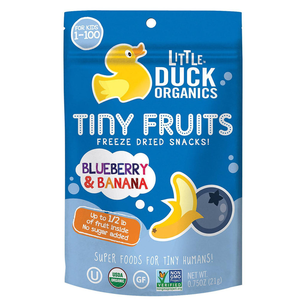 Little Duck Organics Freeze Dried Snacks - Blueberry And Banana - Case Of 6 - 0.75 Oz.