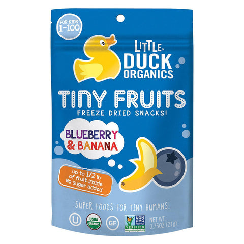 Little Duck Organics Freeze Dried Snacks - Blueberry And Banana - Case Of 6 - 0.75 Oz.