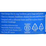 Full Circle Home Water Bottle - Travel - Glass - Hydrate Mate - Blueberry - 16 Oz