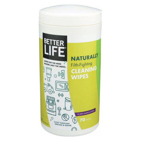 Better Life Cleaning Wipes - Naturally Filth - Fighting - Case Of 6 - 70 Count