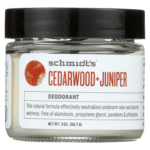 Schmidt's Natural Deodorant Jar - Cedar Wood Juniper - 2 Oz.
