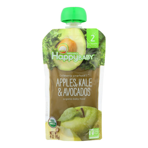 Happy Baby Happy Baby Clearly Crafted - Apples, Kale And Avocados - Case Of 16 - 4 Oz.