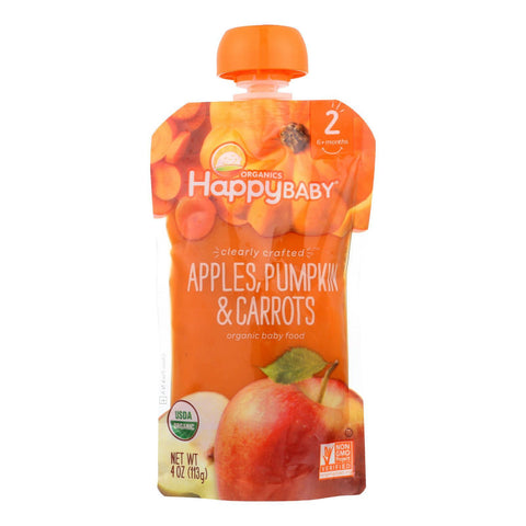 Happy Baby Happy Baby Clearly Crafted - Apples, Pumpkin And Carrots - Case Of 16 - 4 Oz.
