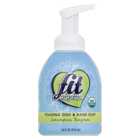 Fit Organic Foaming Dish And Hand Soap - Lemongrass Tangerine - 18 Fl Oz.