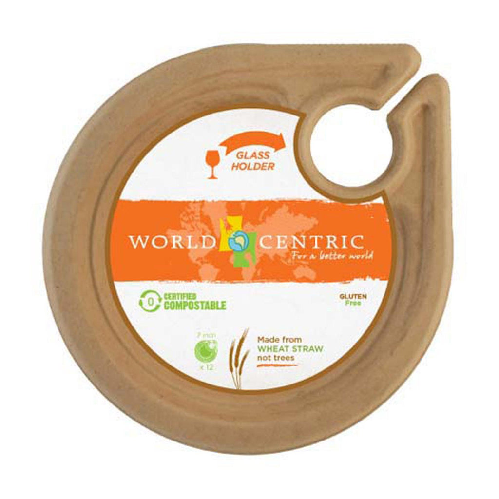 World Centric Plate With Wine Glass - Case Of 12 - 12 Count