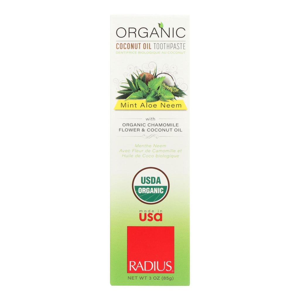 Radius Toothpaste - Mint, Aloe And Neem - Case Of 6 - 3 Oz.