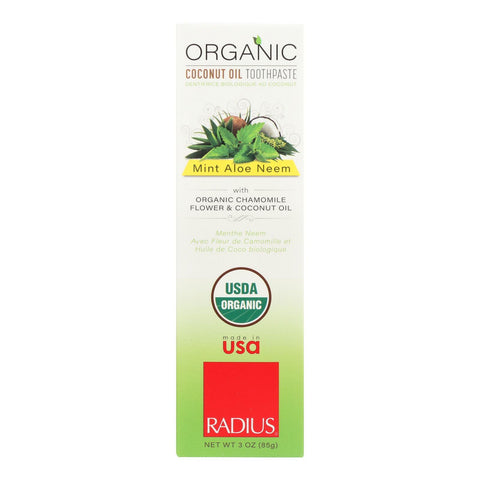 Radius Toothpaste - Mint, Aloe And Neem - Case Of 6 - 3 Oz.