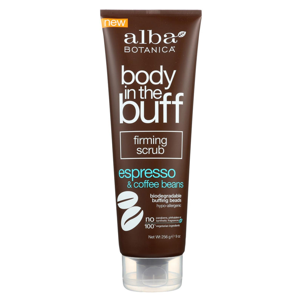 Alba Botanica Body In The Buff Scrub - Firming Espresso And Coffee Beans - 9 Oz.