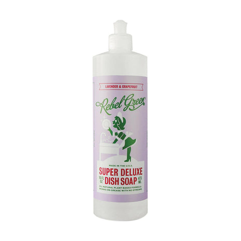 Rebel Green Dish Soap - Lavender And Grapefruit - Deluxe - Case Of 4 - 16 Fl Oz