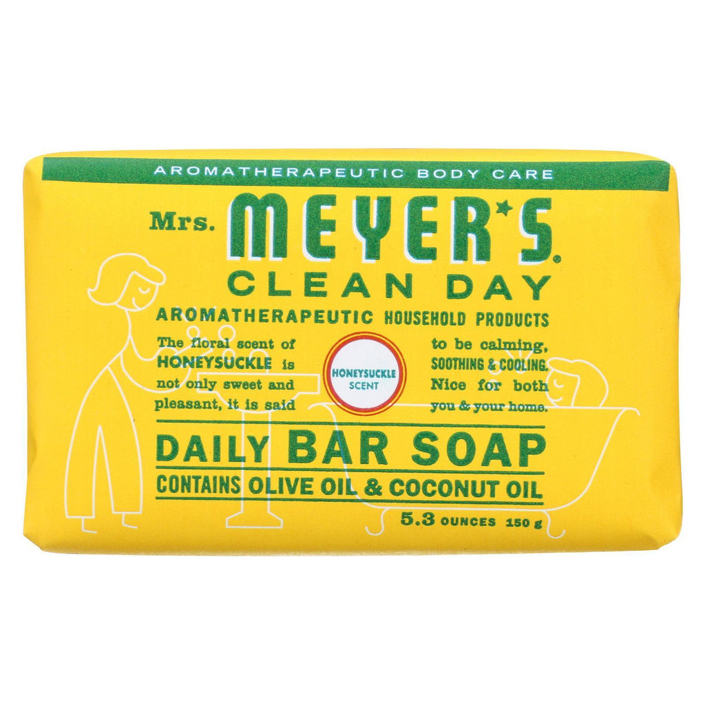 Mrs.meyers Clean Day Bar Soap - Honeysuckle - Case Of 12 - 5.3 Oz