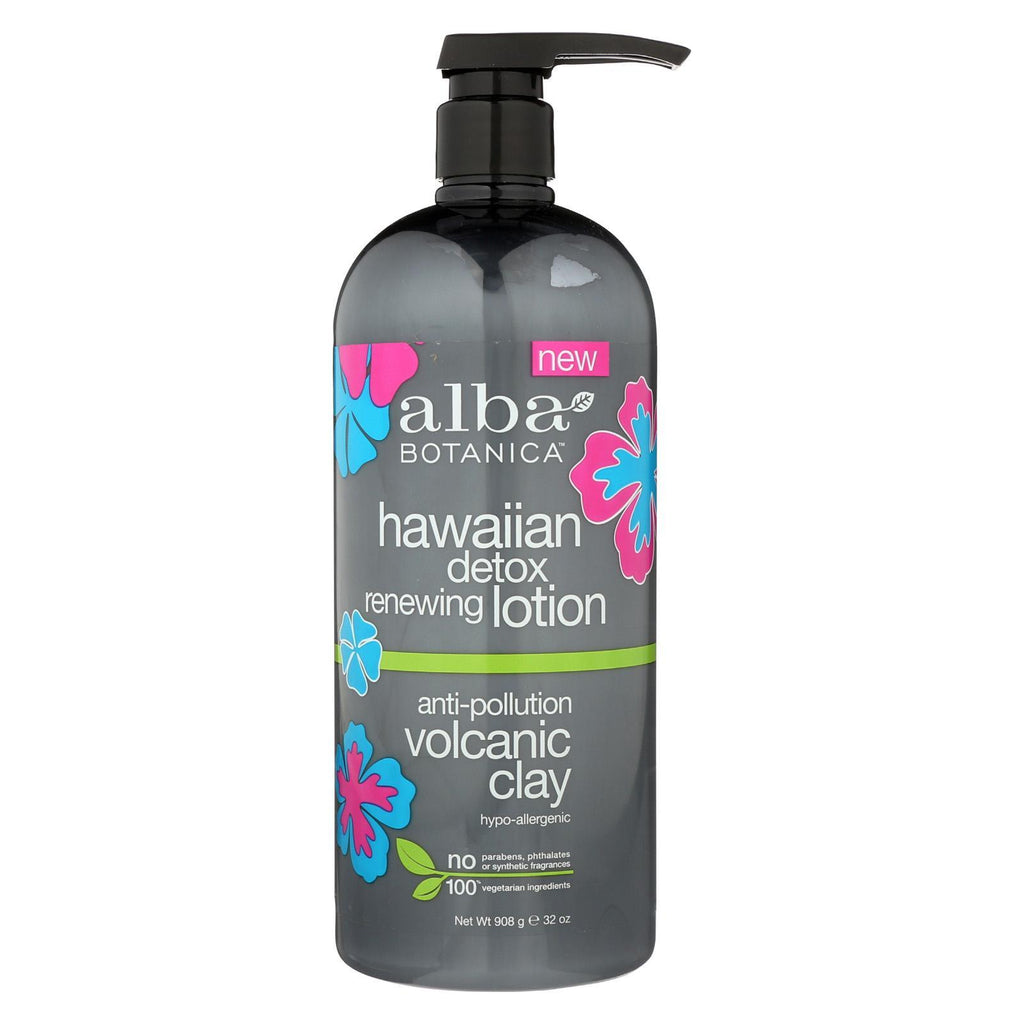 Alba Botanica Hawaiian Detox Body Lotion - Anti-pollution Volcanic Clay - 32 Oz
