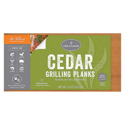 Fire And Flavor Grilling Plank - Cedar - 11 - Case Of 10 - 2 Count