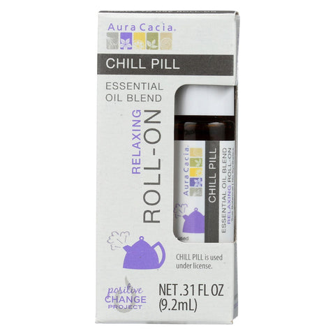 Aura Cacia Chill Pill - Roll On - Oil - Case Of 4 - .31 Fl Oz