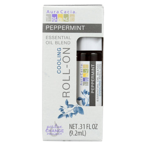 Aura Cacia Peppermint - Toll On - Oil - Case Of 4 - .31 Fl Oz