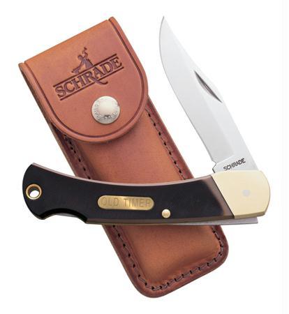 Old Timer Golden Bear Lockback Folding Knife Saw Cut Handle