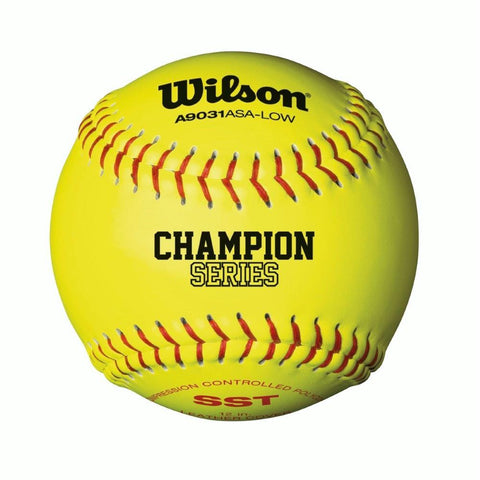 Wilson A9031 ASA Low Optic Yellow Fastpitch Softball 12 Pack