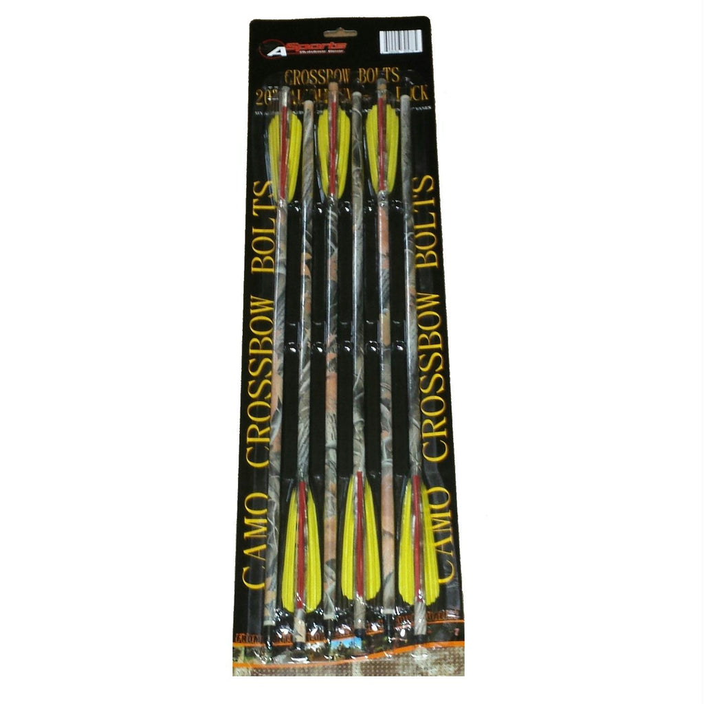 SA Sports 20in Fully Camo Dipped 2219 Aluminum Bolts 6 Pack